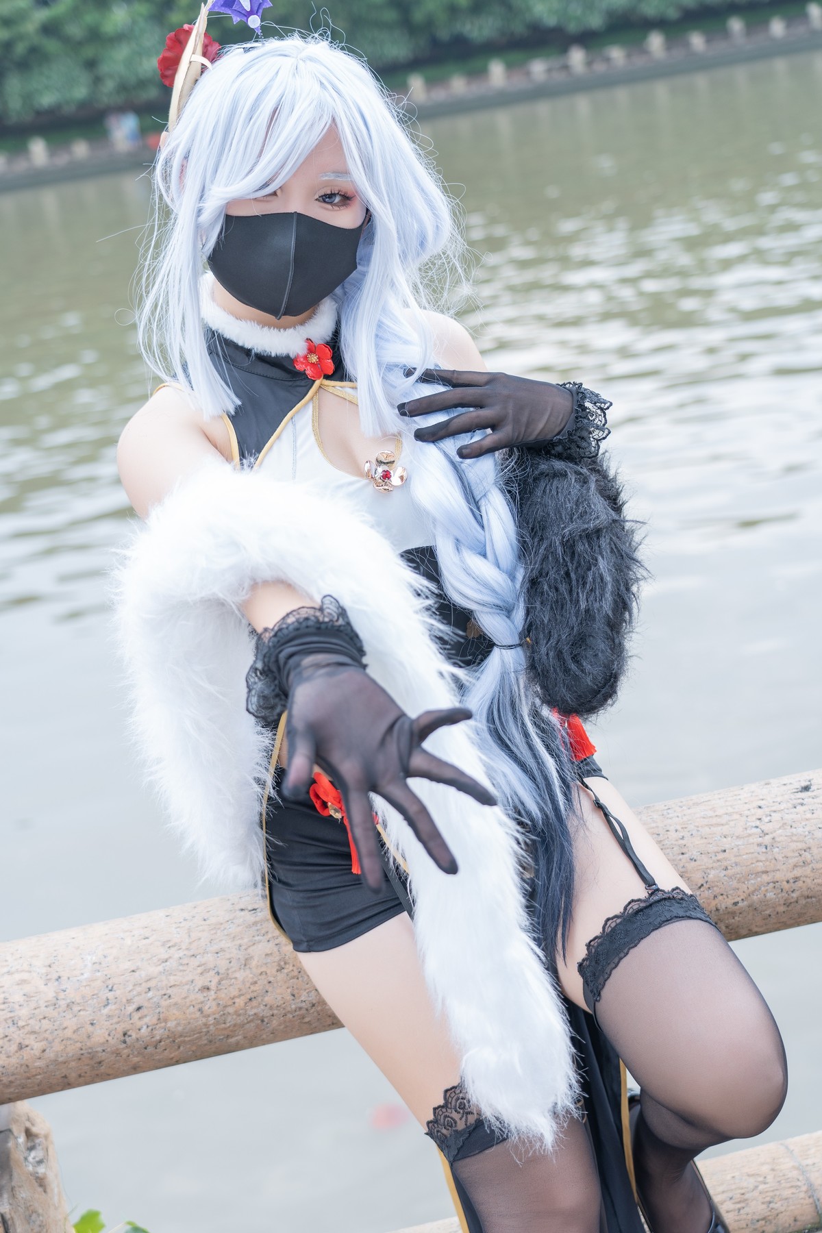 【申鹤旗袍cos】-配黑色吊带袜