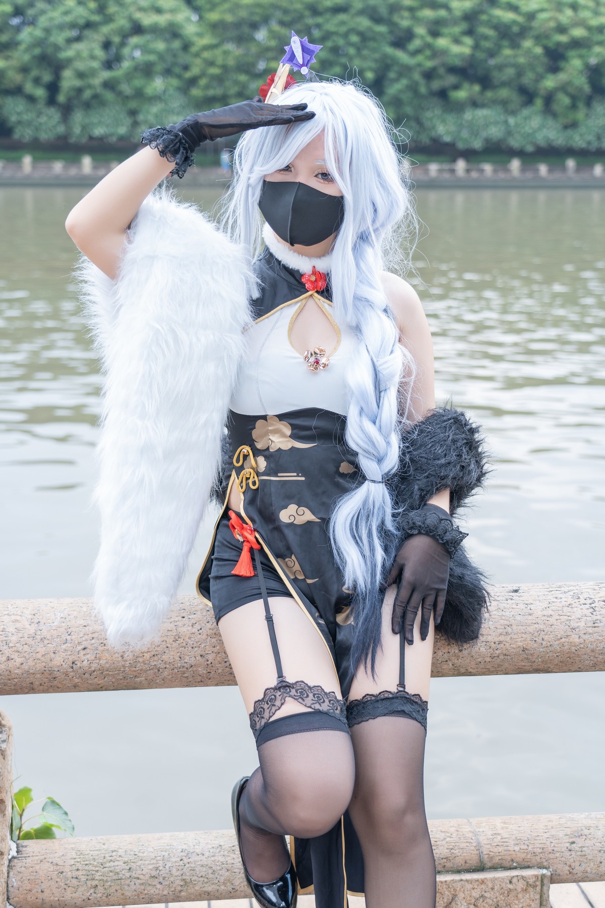 【申鹤旗袍cos】-配黑色吊带袜