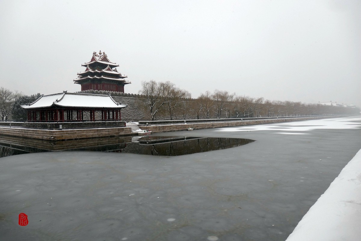 北京北海公园雪景