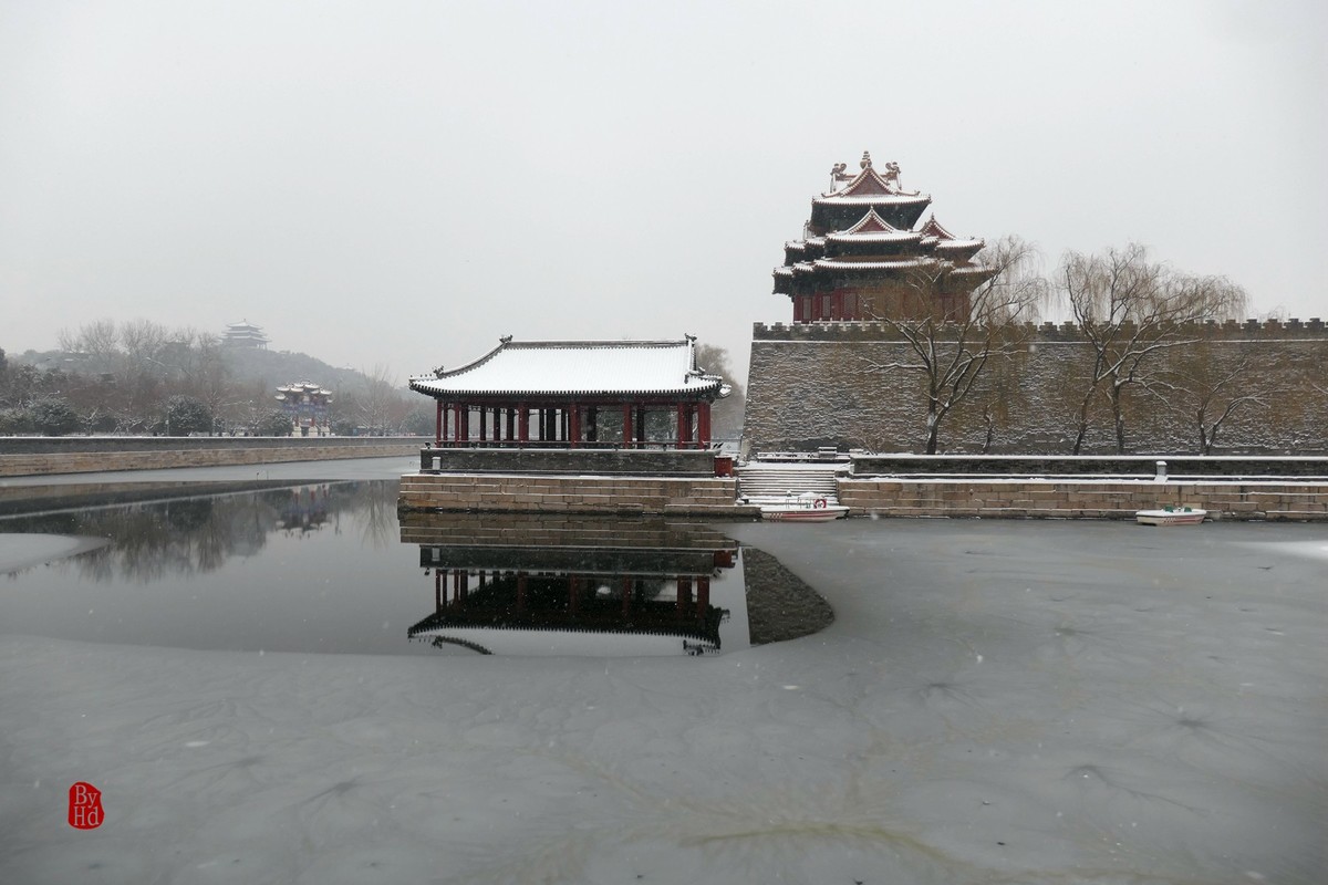 北京北海公园雪景