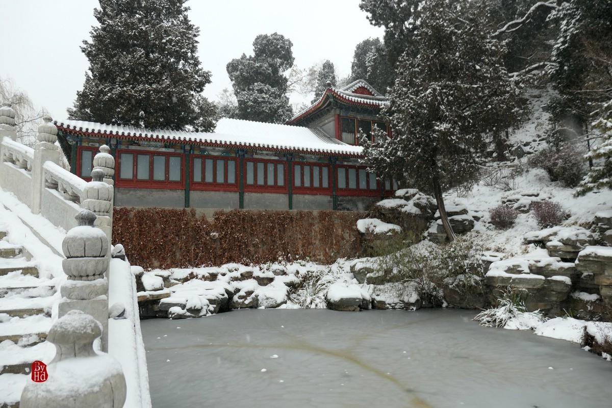 北京北海公园雪景