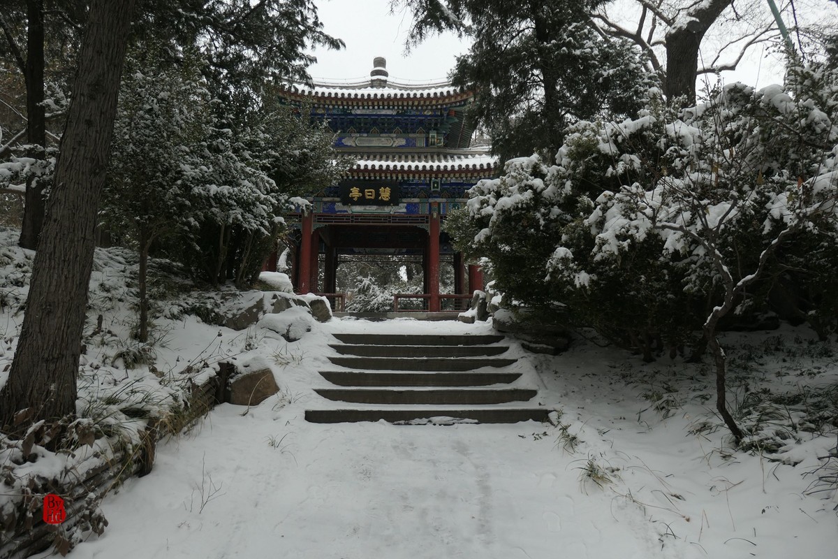 北京北海公园雪景