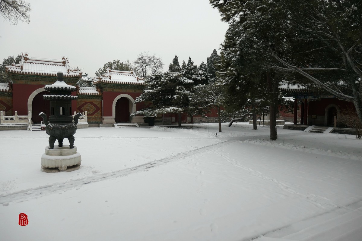 北京北海公园雪景