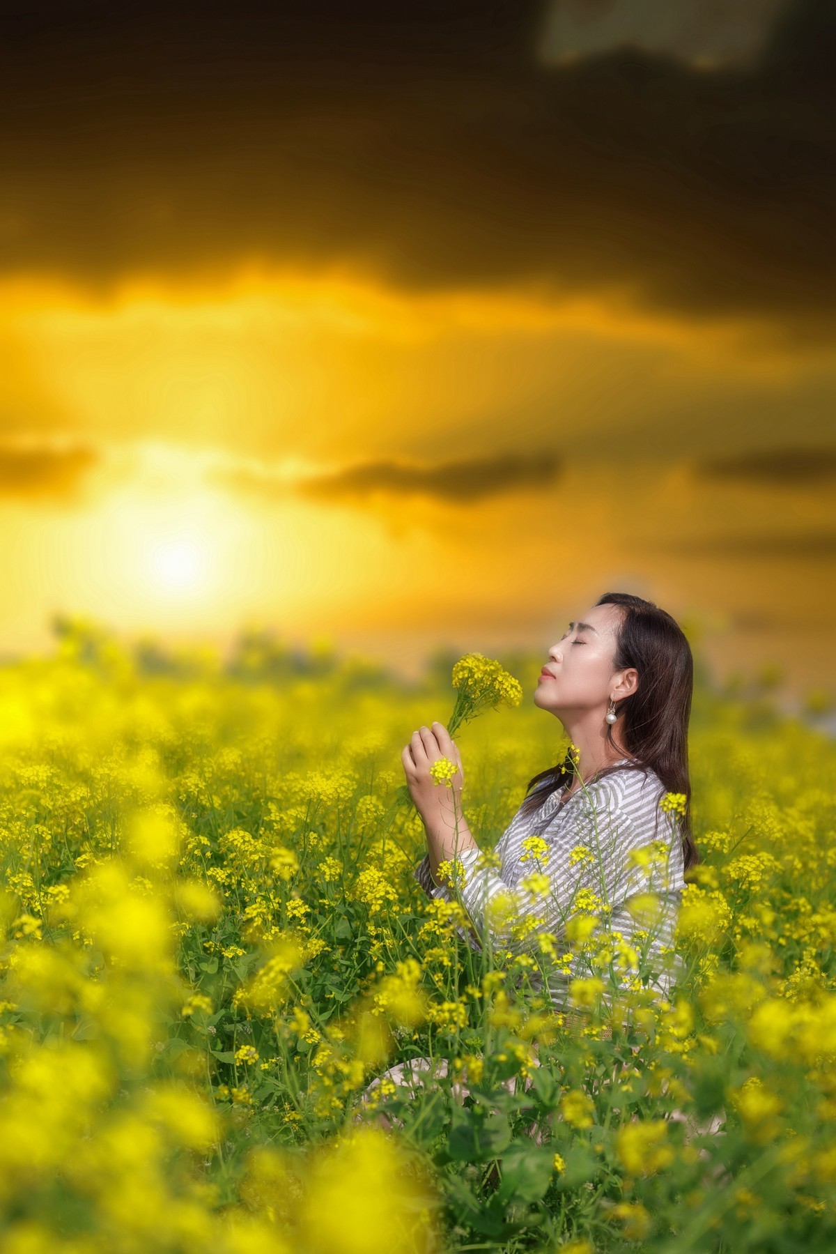 北京瀛海油菜花人像练习（2）