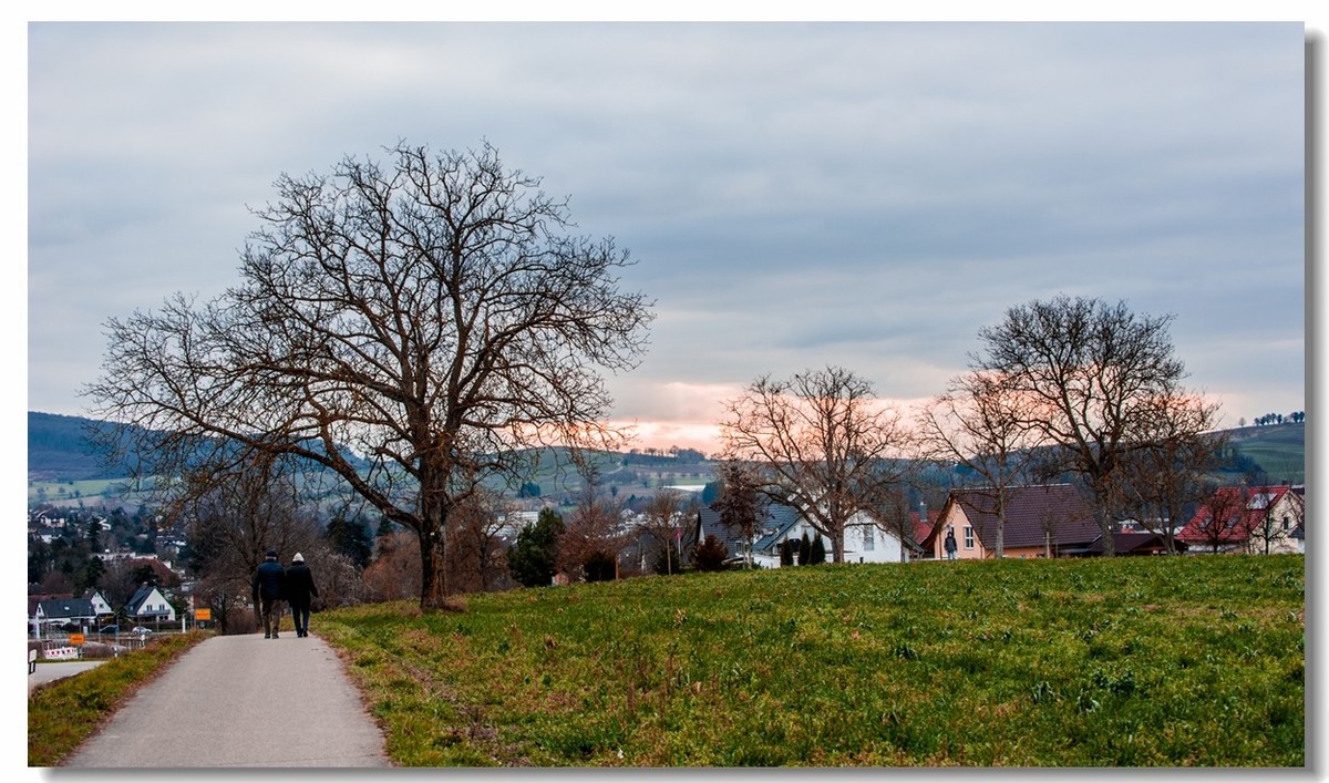 踏冬“罗马山”的德国人民
