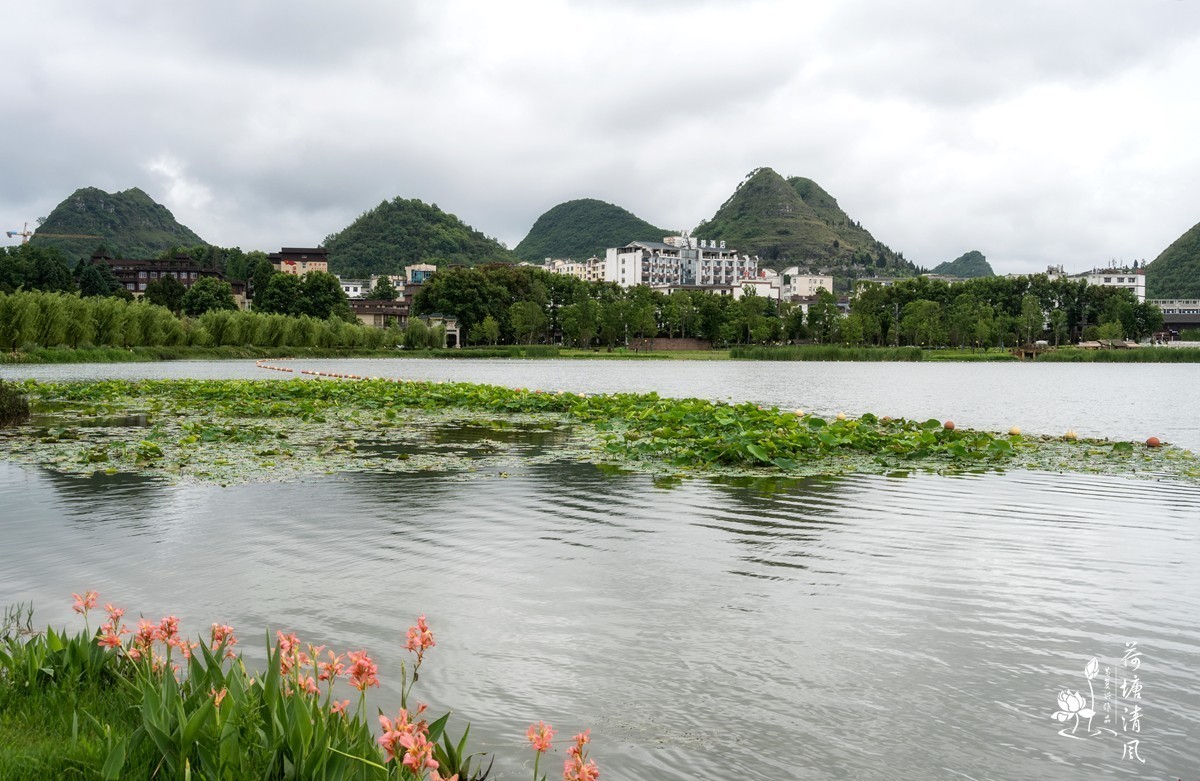 在细雨绵绵的2025年仲夏时节，漫步安龙县半水湖畔，