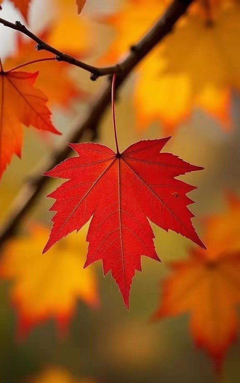 枫叶红了
