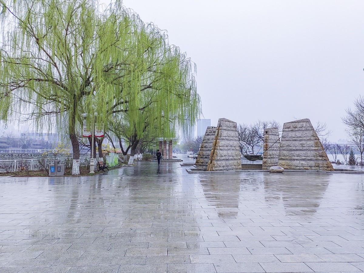 细雨蒙蒙的春景