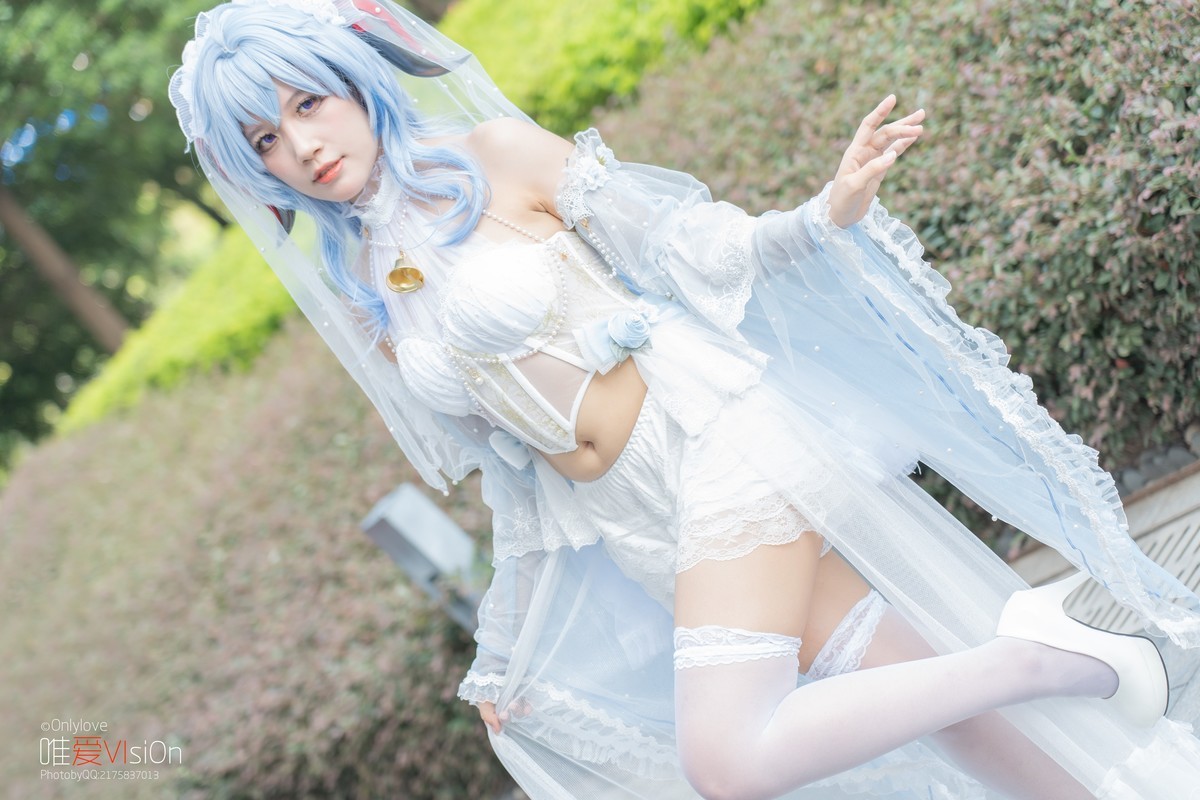 【甘雨花嫁】-透透的飘逸白婚纱