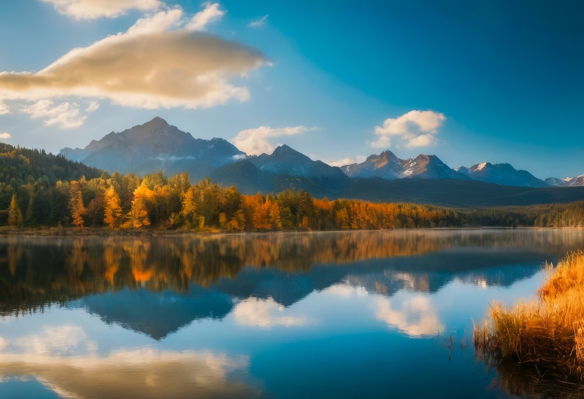 山峰、云雾与湖泊的宁静交响曲