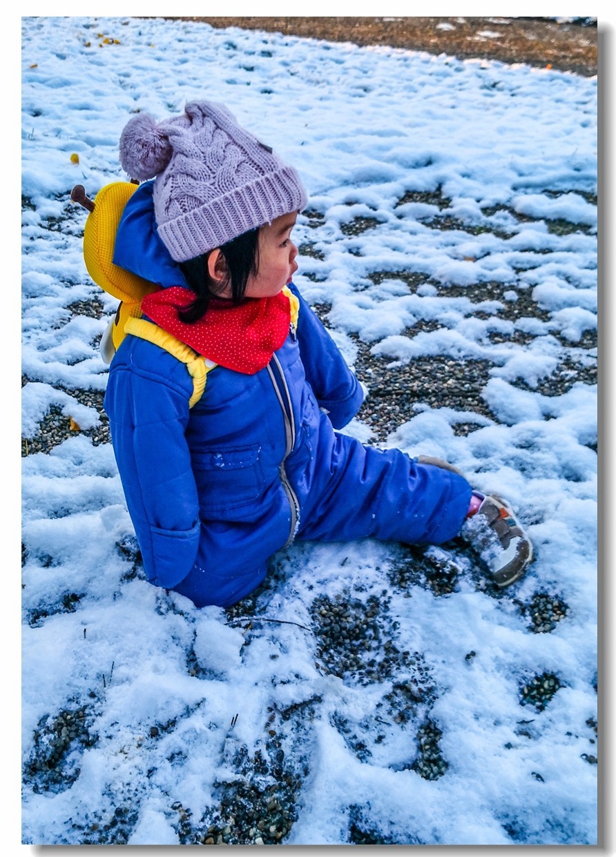 艾琳娜第一次玩雪（一岁半）