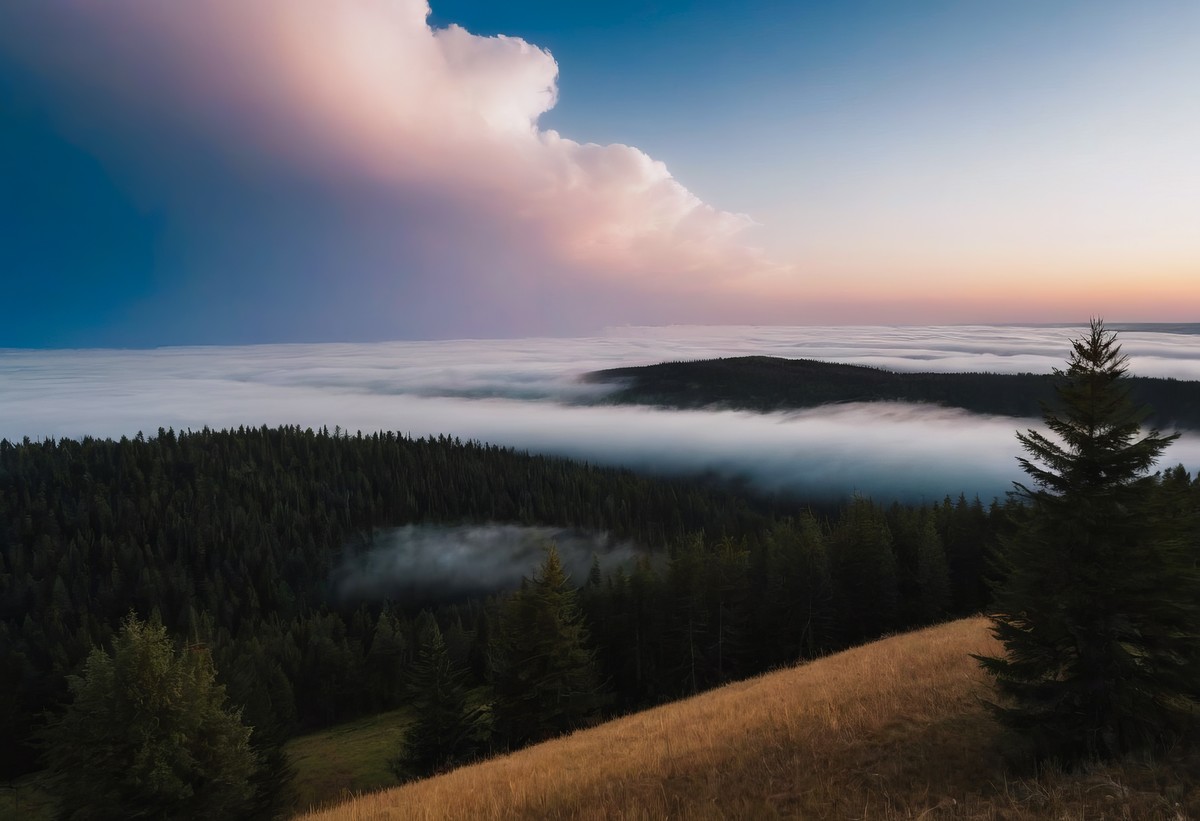 晨曦初现，山川入画