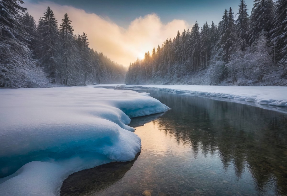 晨曦初现，山川入画