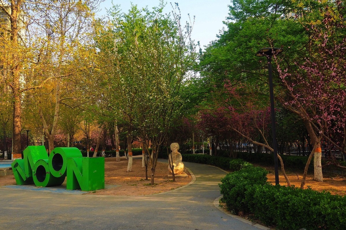 民心河畔春光美