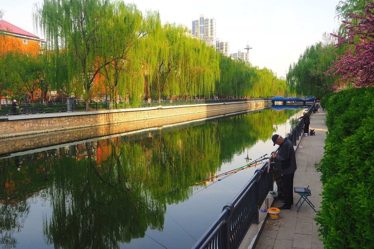 民心河畔春光美