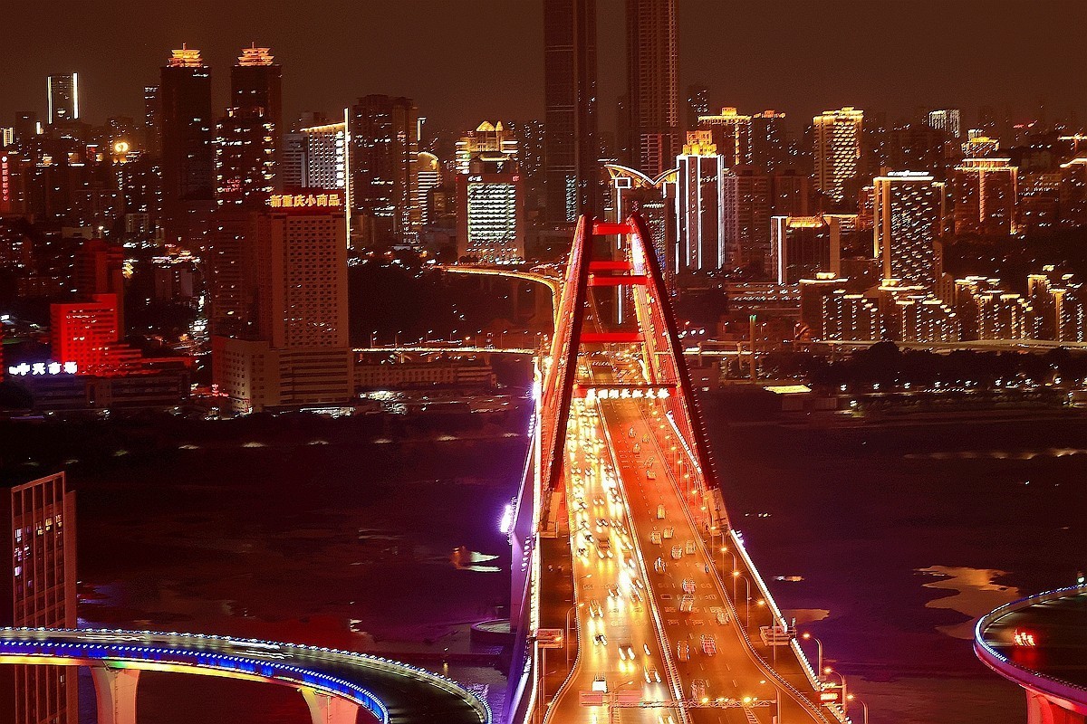 手持相机 拍——重庆菜园坝大桥夜景