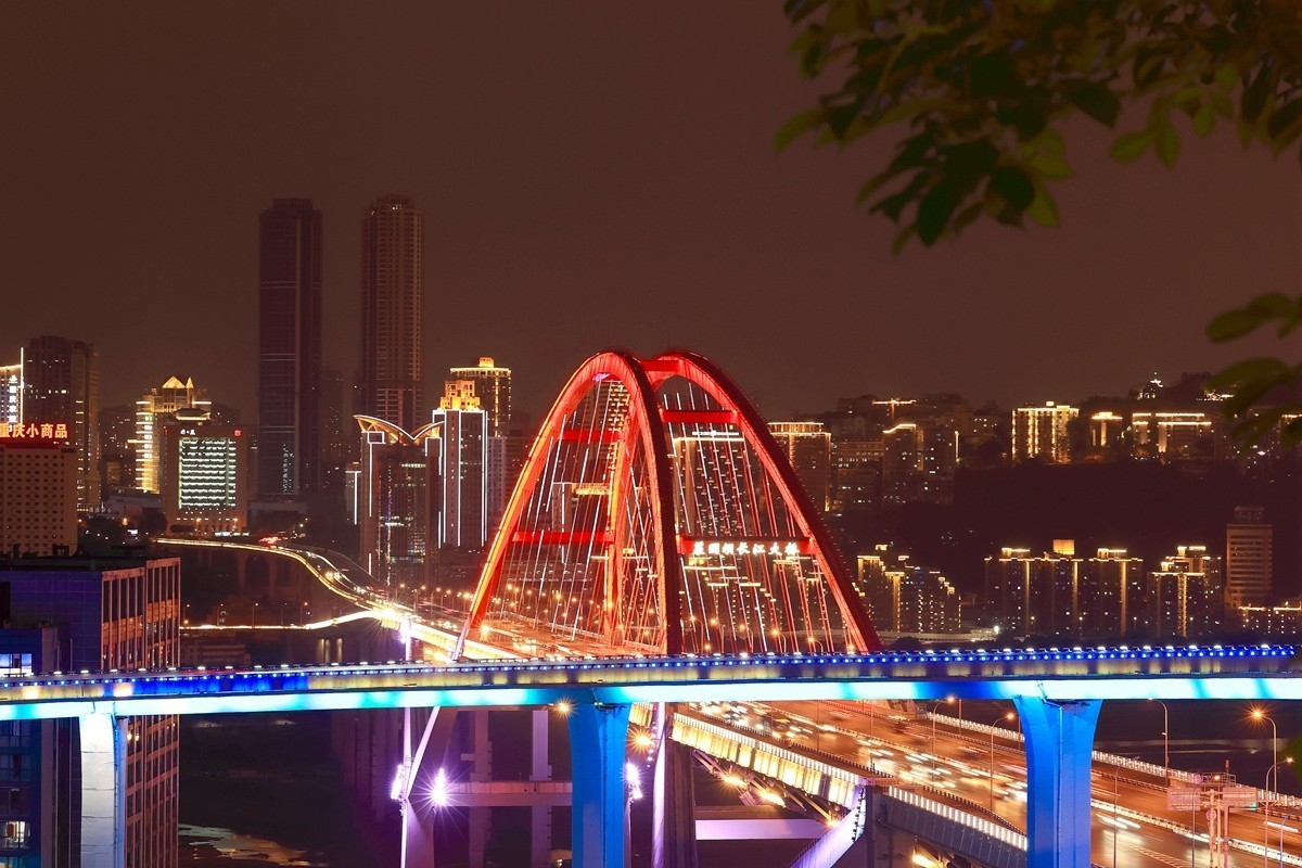 手持相机 拍——重庆菜园坝大桥夜景