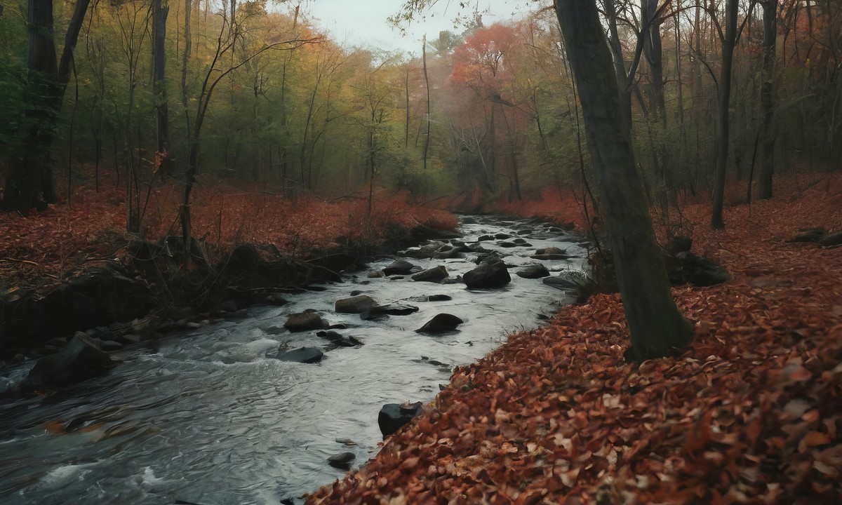 溪流与金叶的悠扬之歌