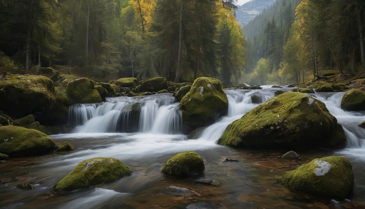 溪流与金叶的悠扬之歌