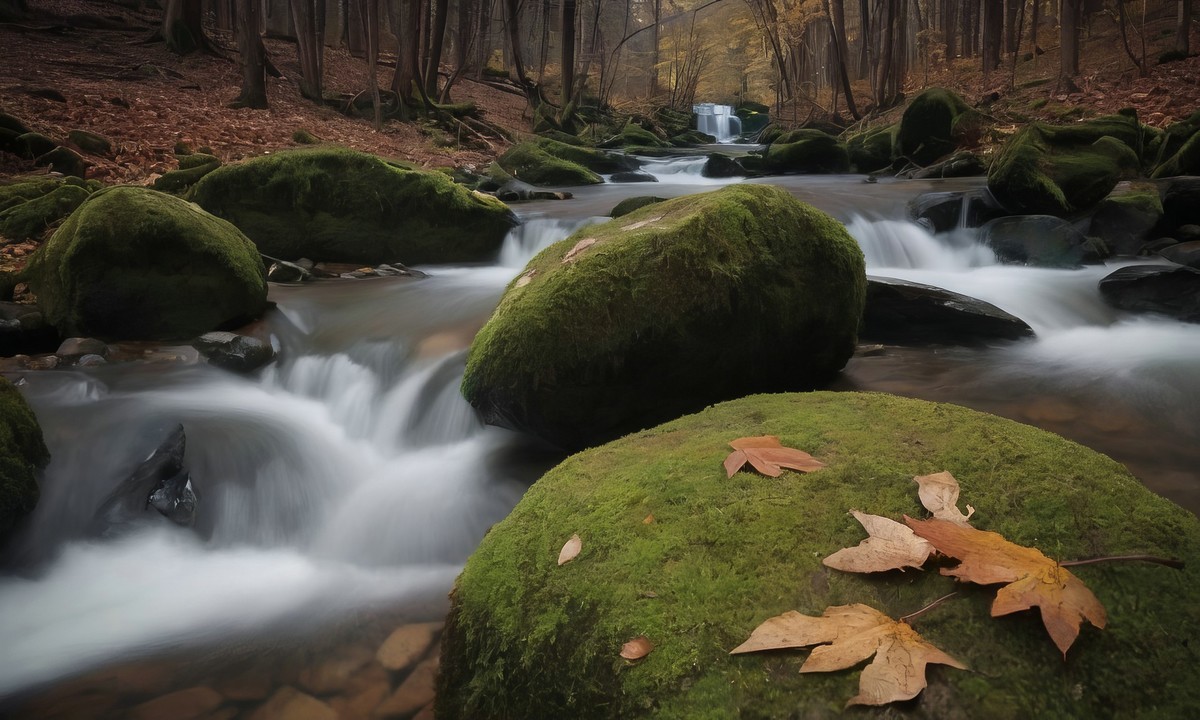 溪流与金叶的悠扬之歌