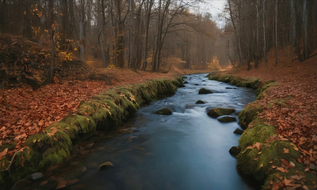 溪流与金叶的悠扬之歌