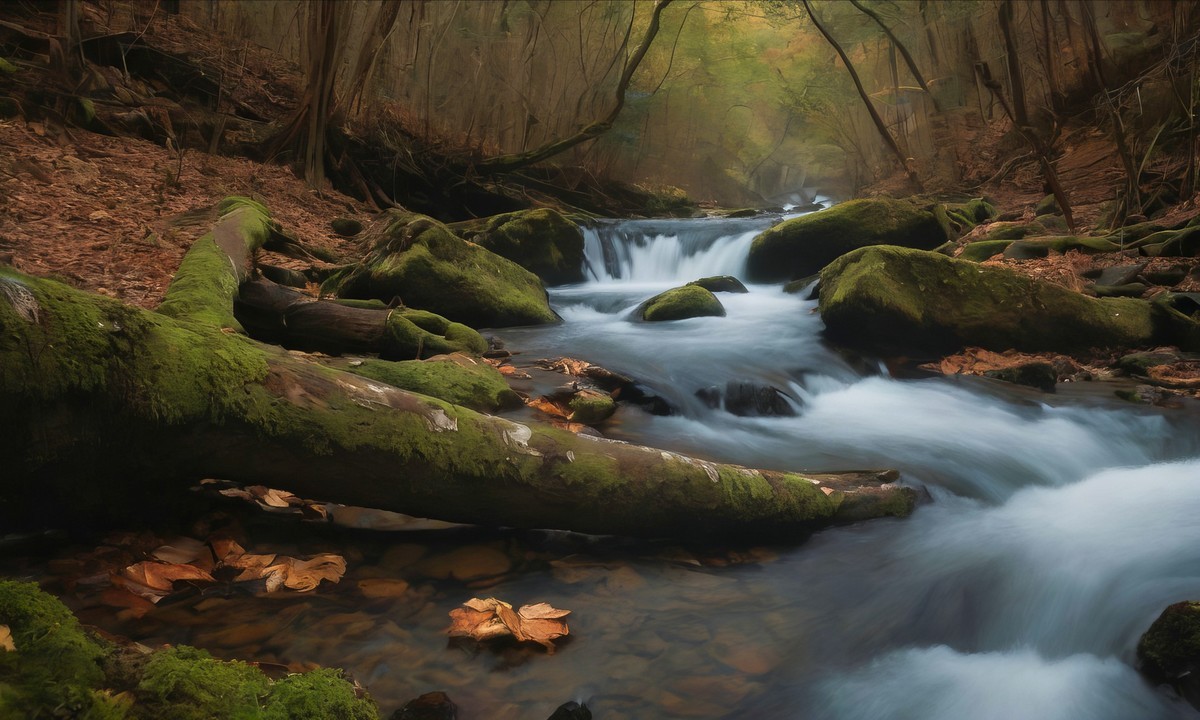 溪流与金叶的悠扬之歌
