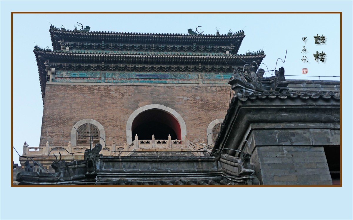 北京钟楼和鼓楼美景