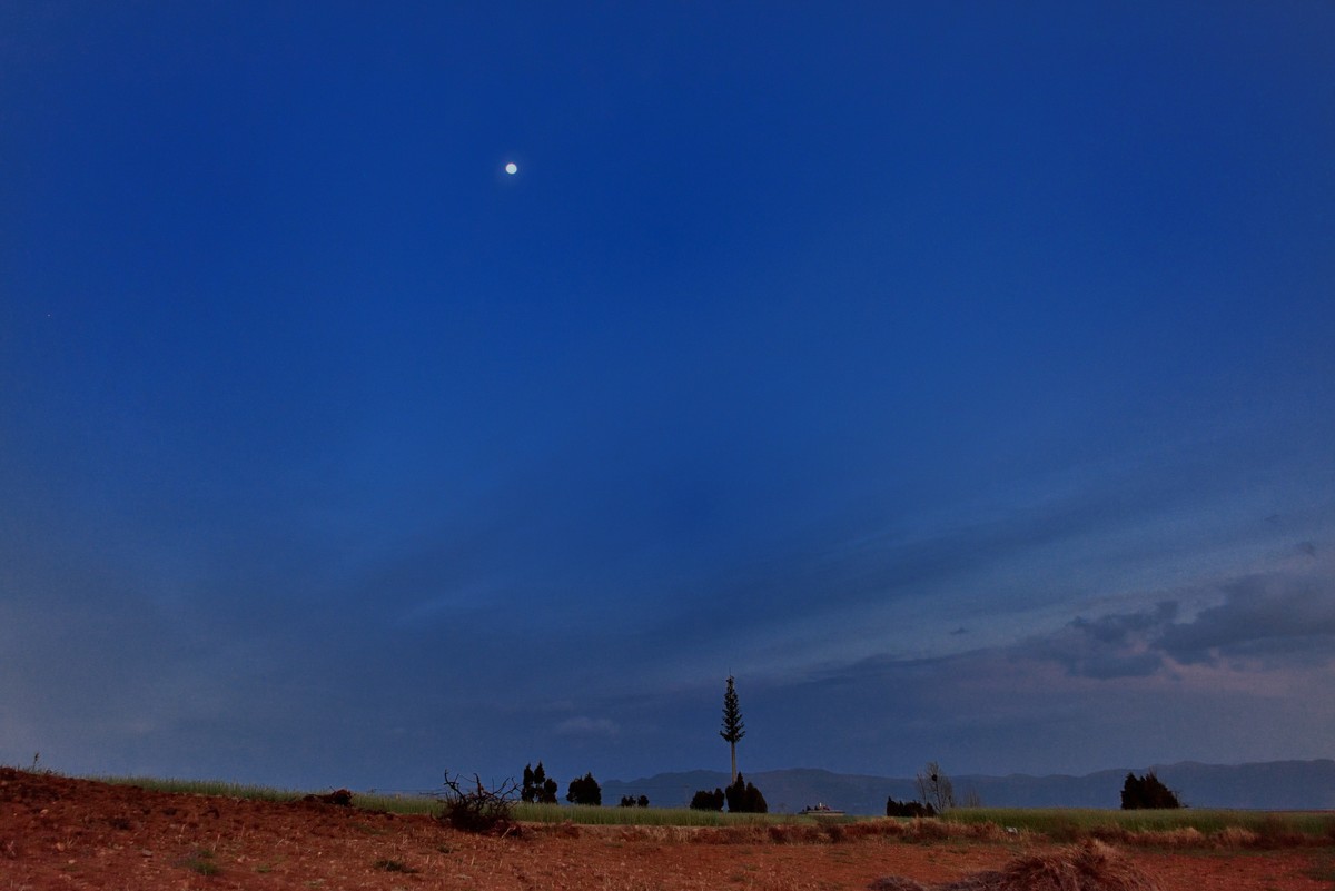 沐浴在暮光下的红土地