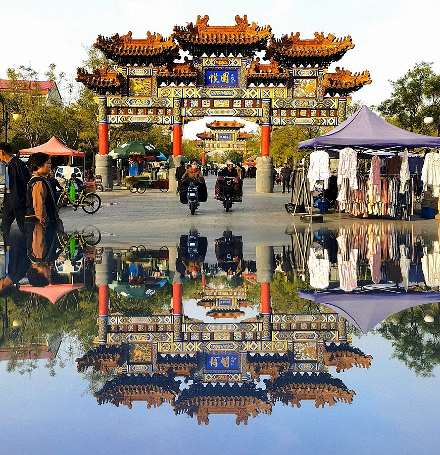 《不老松：纪实摄影》天空之镜拍：大美沧州：人民公园美景！ (1)
