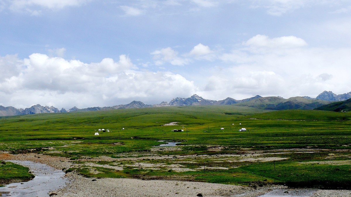 年宝玉则草原（青海年宝玉则景区已经关闭，山那边是四川莲宝叶则）