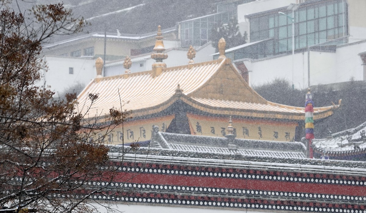 雪中西宁塔尔寺