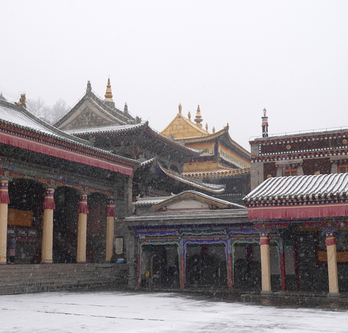 雪中西宁塔尔寺