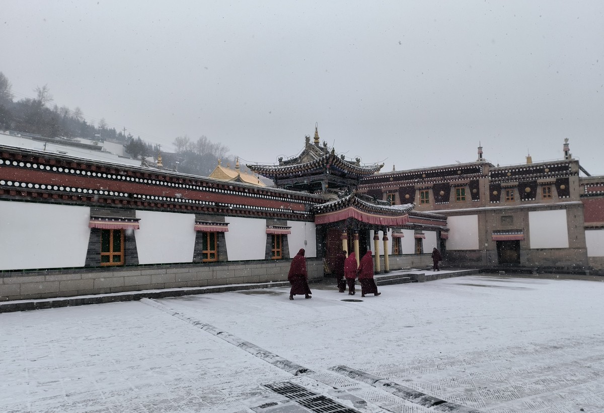 雪中西宁塔尔寺