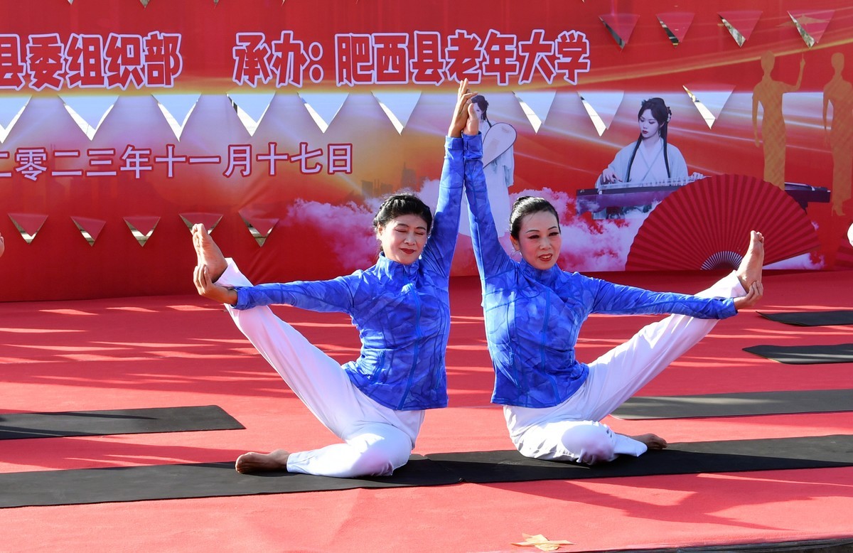 瑜伽功/县老年大学 老有所学成果展演