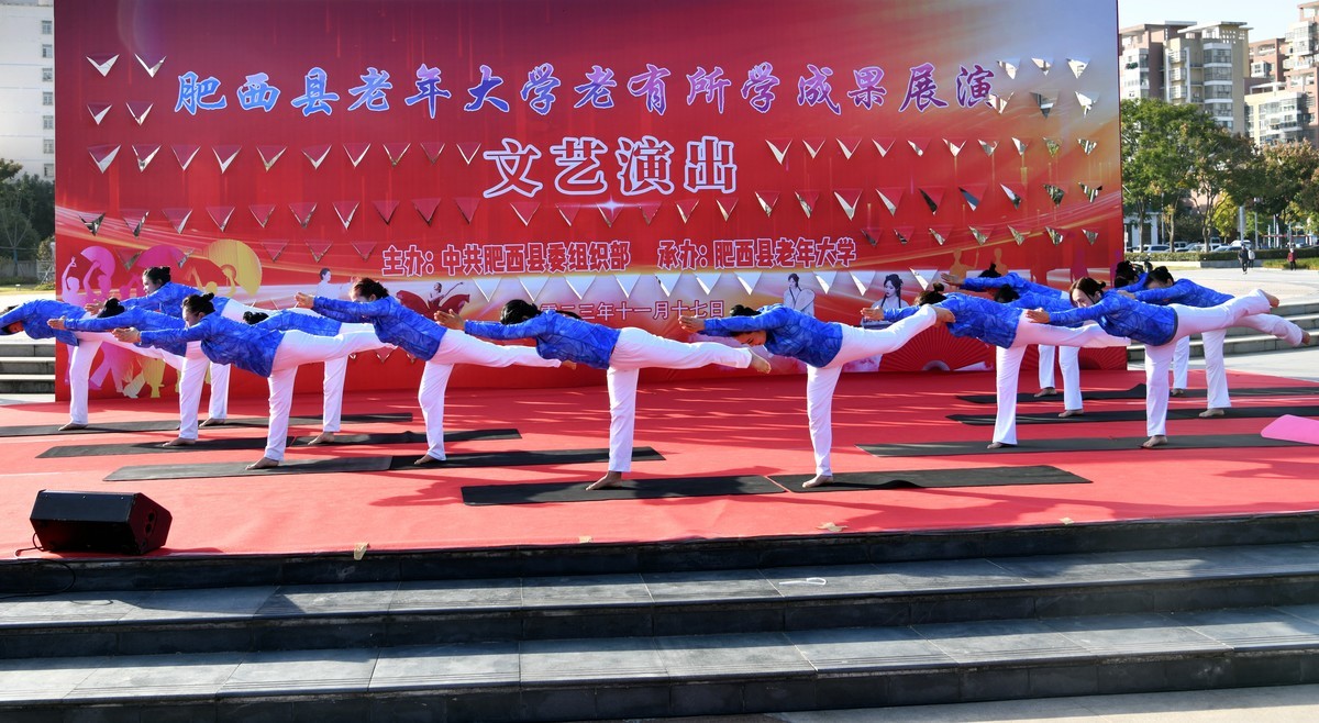 瑜伽功/县老年大学 老有所学成果展演