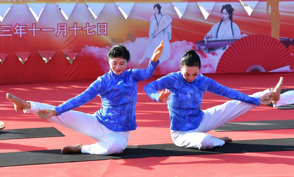 瑜伽功/县老年大学 老有所学成果展演
