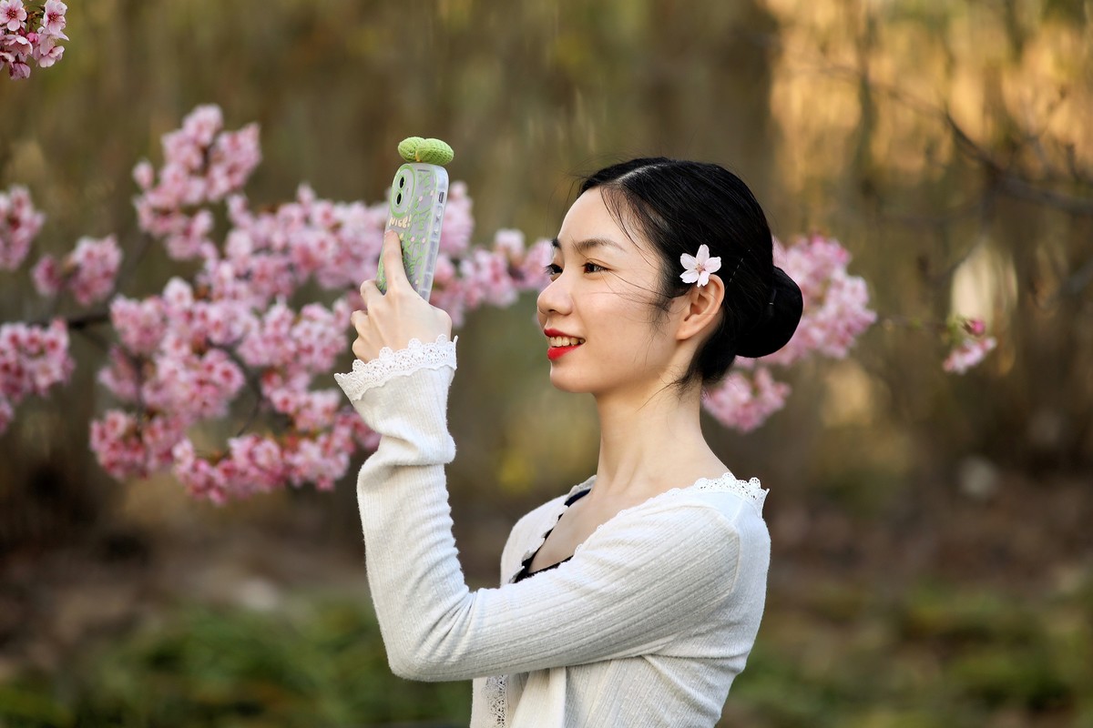 文女（试用 Perfectly Clear WorkBench）樱花树旁留个影系列06