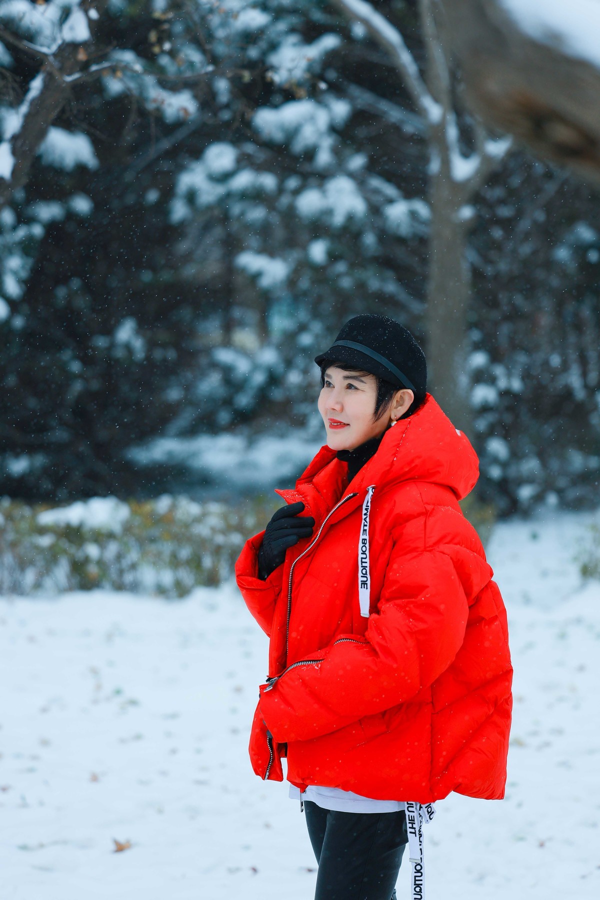 雪天人像