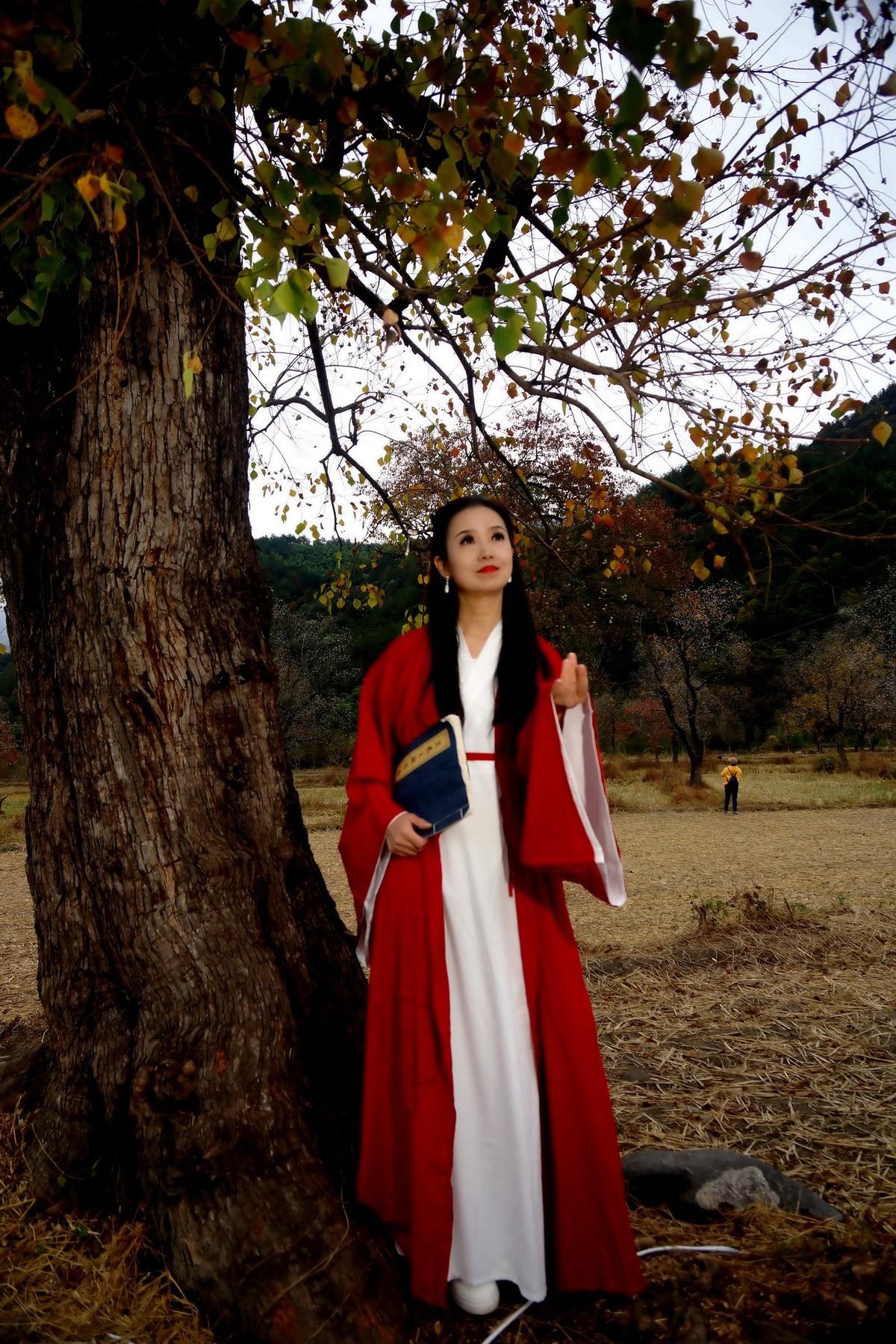 环境人像----圣人堂红叶树下的美女！