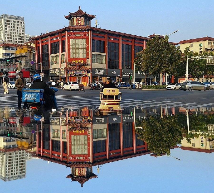 《不老松：纪实摄影》天空之镜拍：大美沧州：天空之镜：大运河畔沧州美景多！ (2)