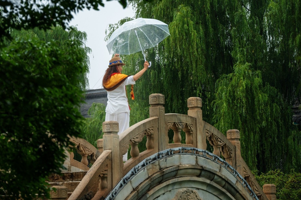 荷花飘香系列图片(11)雨后观荷(下)一女闹荷塘
