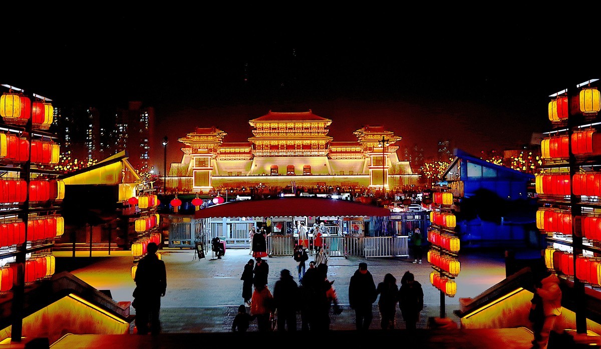 夜       明堂应天门景区