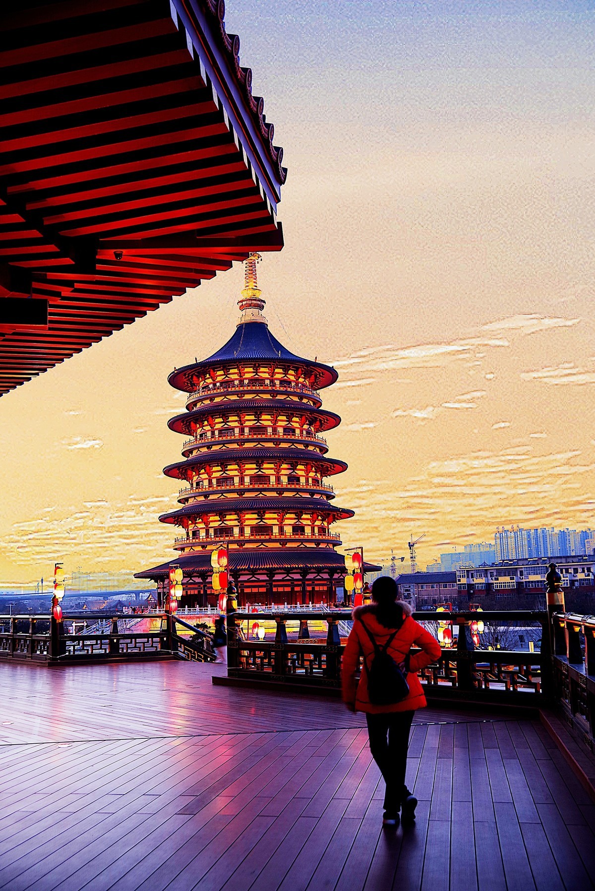 夜       明堂应天门景区