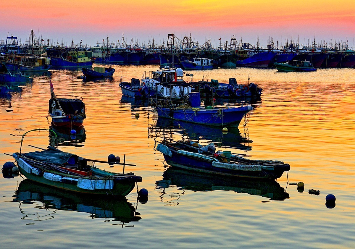 渔港落日（请假贴）