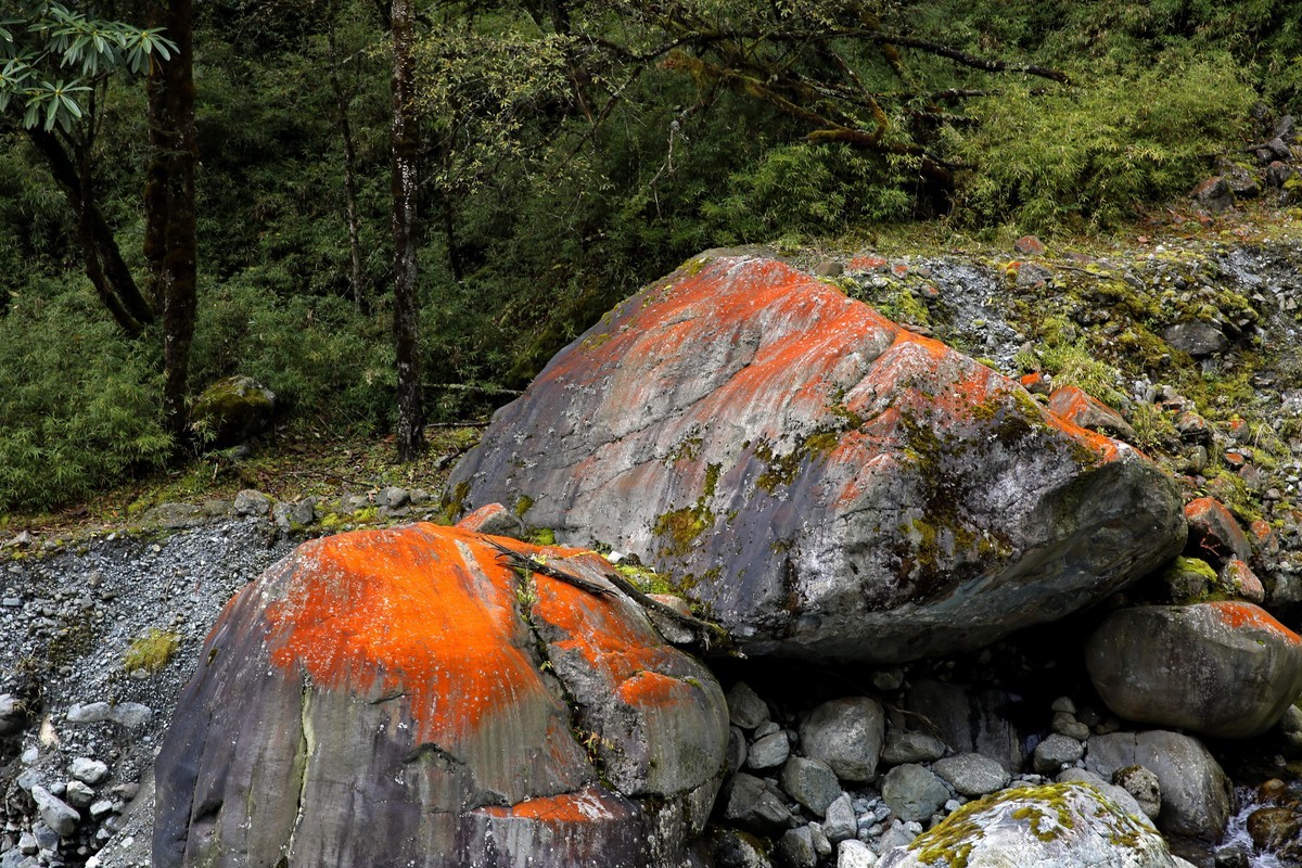 川西特有的景色--红石滩