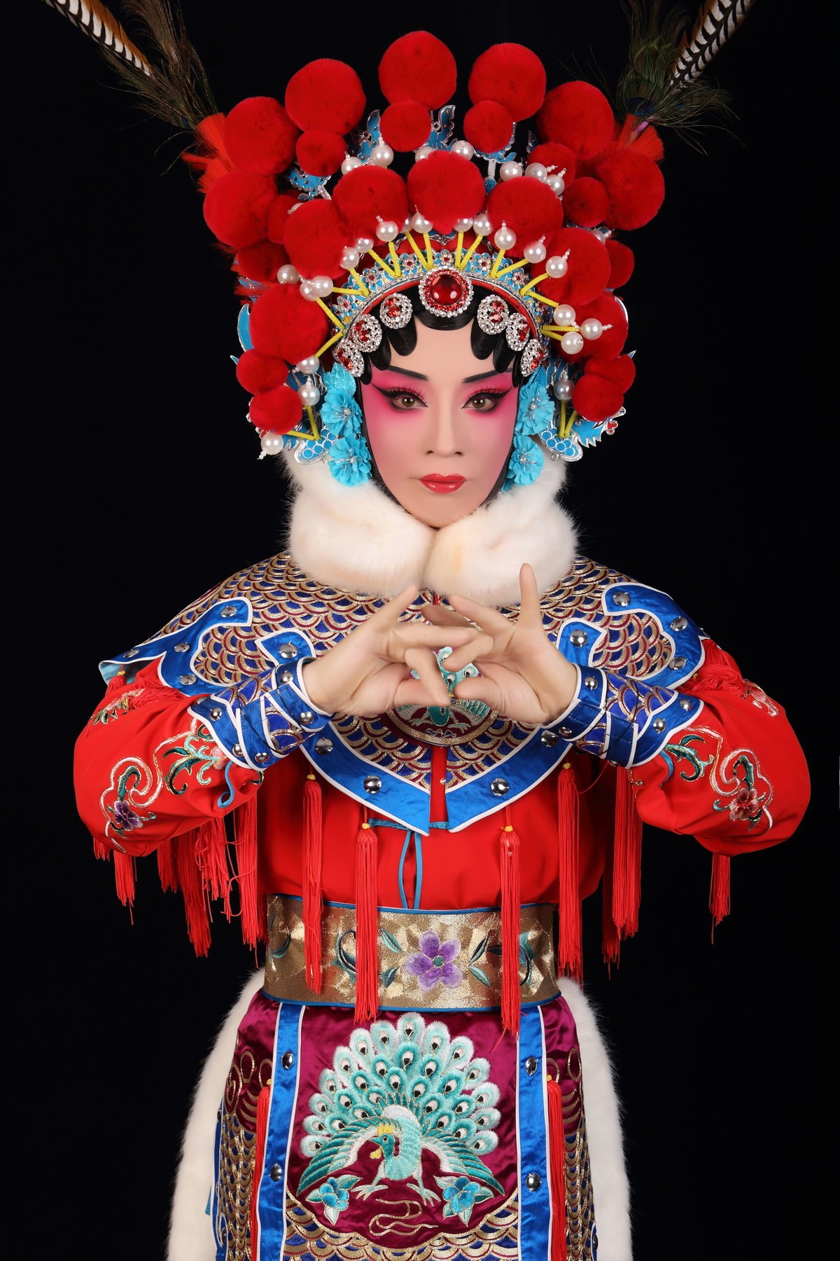 我的京剧照 戏曲人物武旦刀马旦 青石山九尾玄狐 京剧旦角化妆76