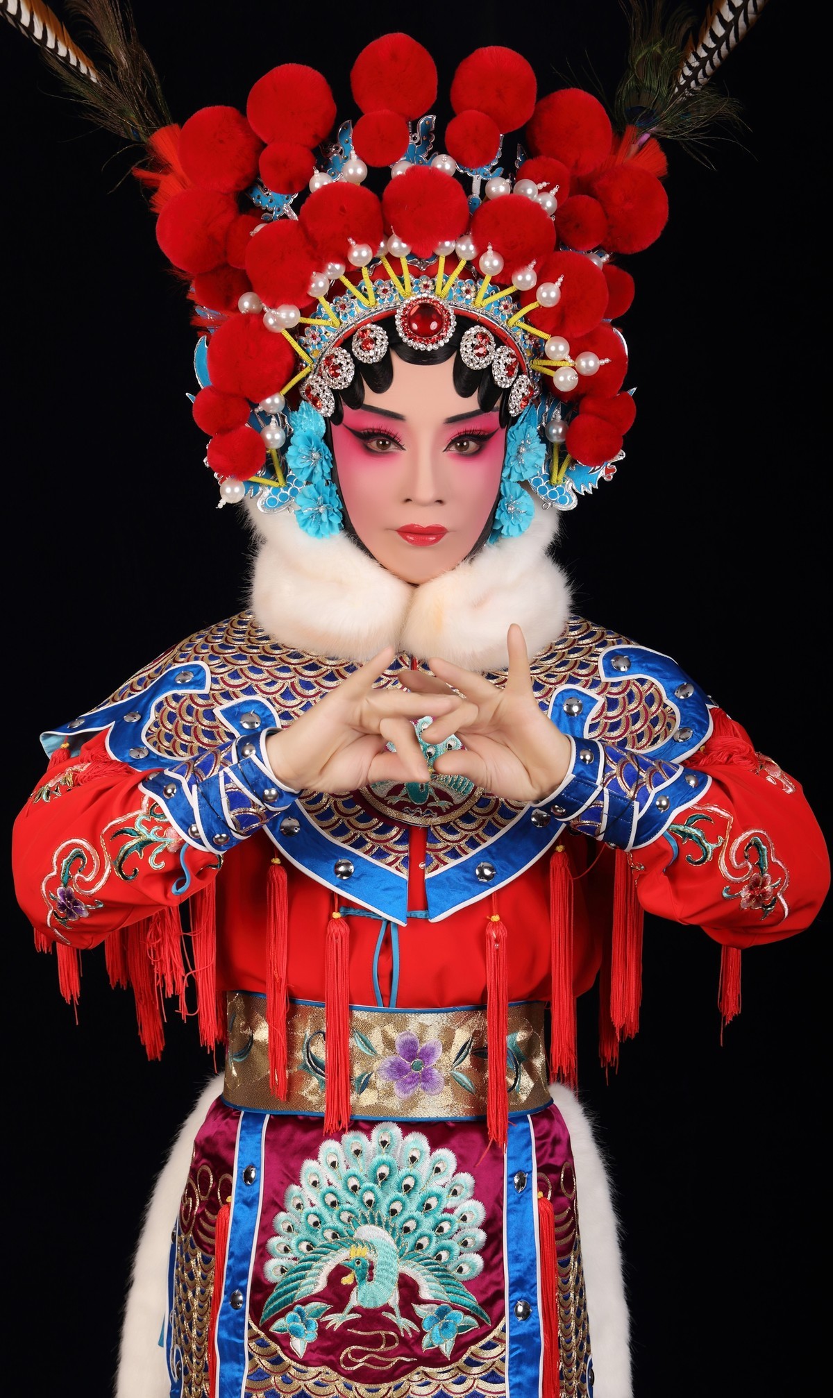 我的京剧照 戏曲人物武旦刀马旦 青石山九尾玄狐 京剧旦角化妆76