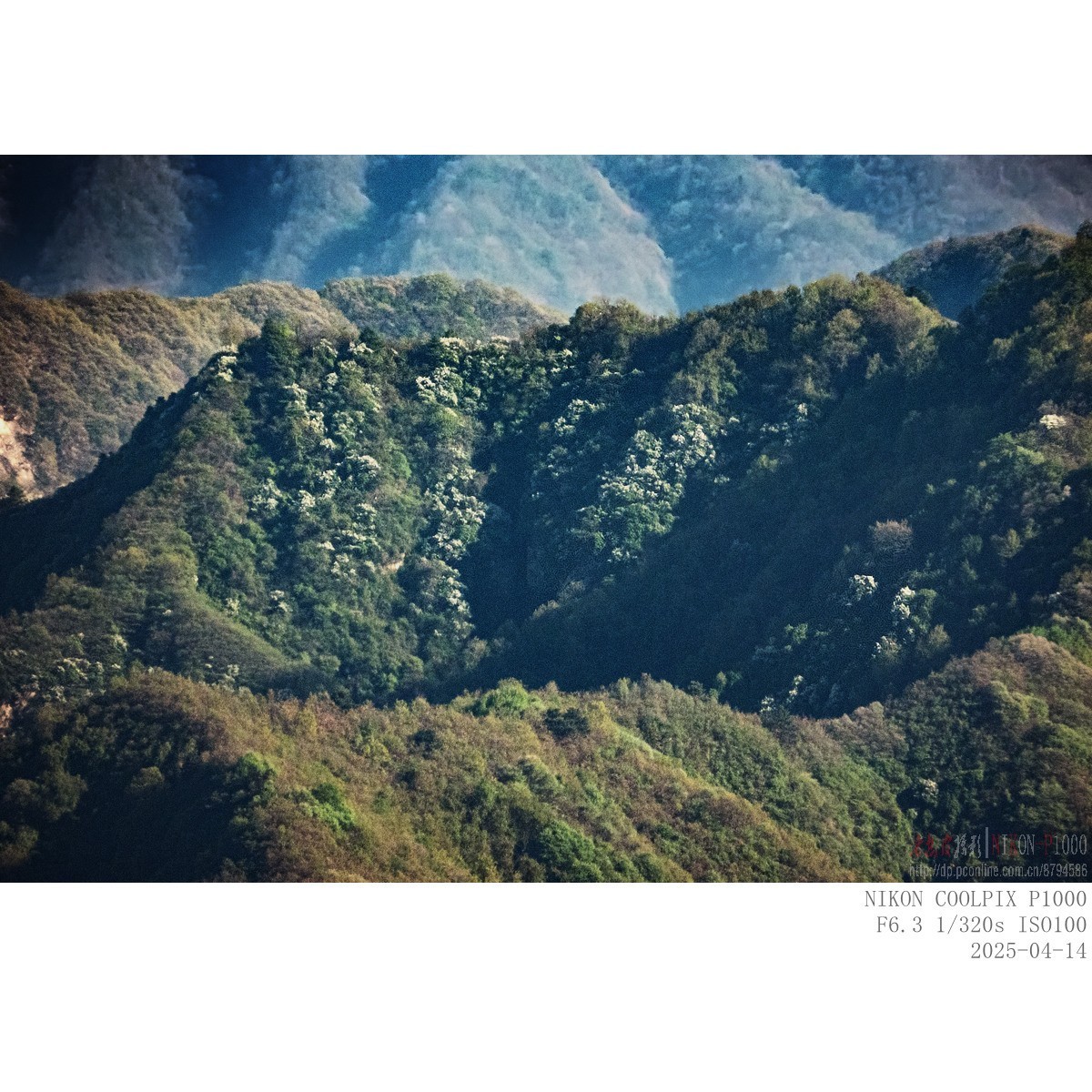 遥拍秦岭鸡峰山（直线距离10Km）