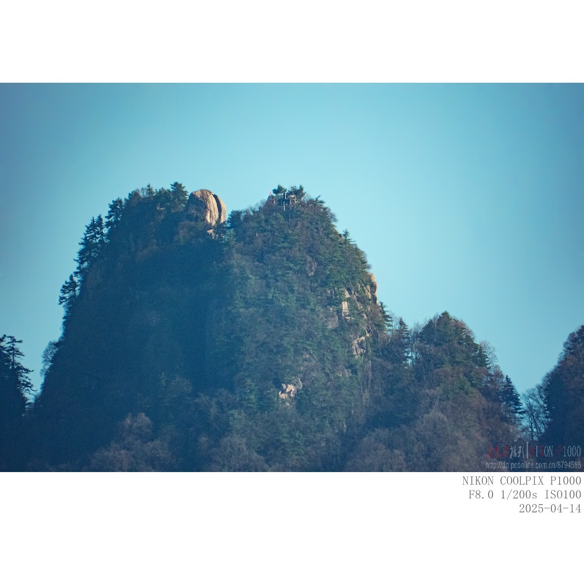遥拍秦岭鸡峰山（直线距离10Km）