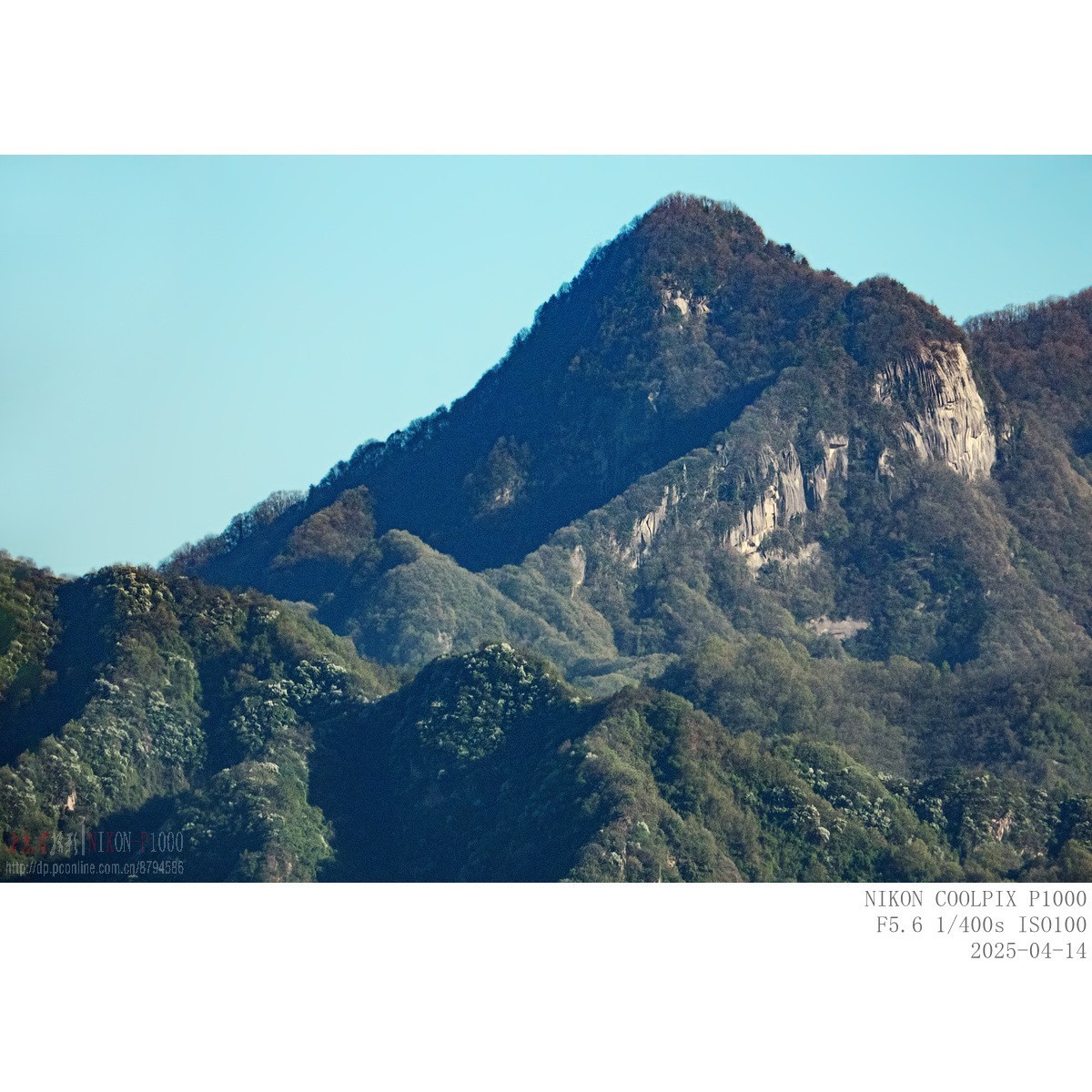 遥拍秦岭鸡峰山（直线距离10Km）